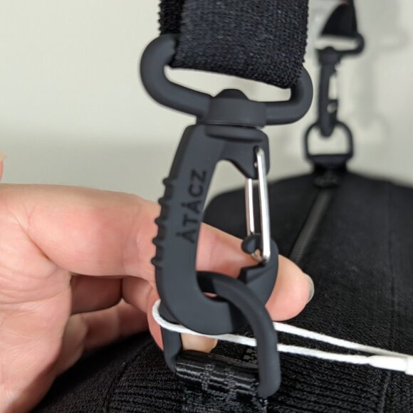 New Atacz Cube With Utility Strap Knit Crossbody Bag - Black - Picture 3 of 16